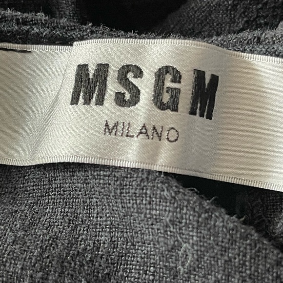 Msgm black short sleeve linen/cotton blend tie waist mini dress 36 - Picture 6 of 11